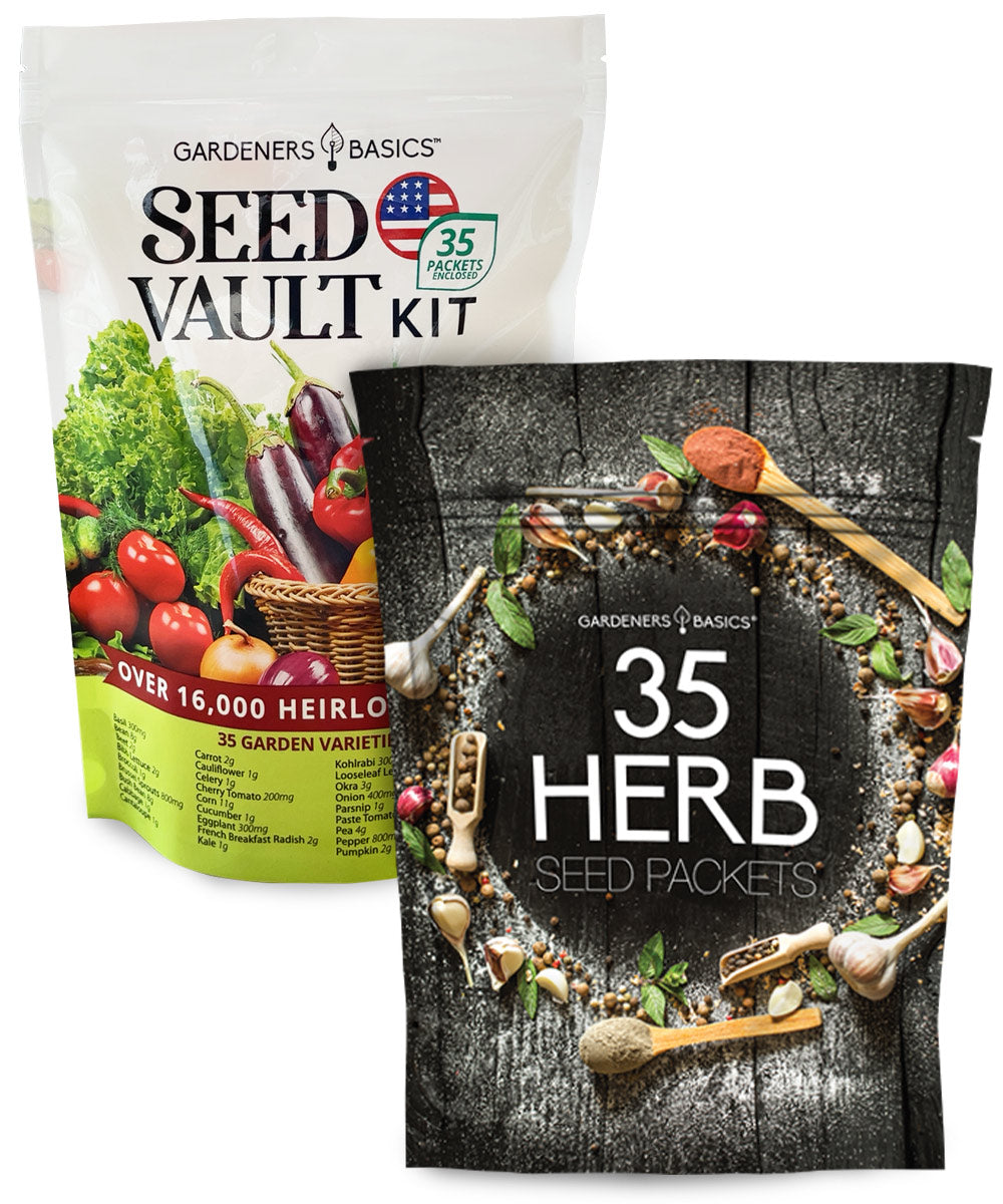 Gardeners Seed Vault Kit: 70 Vegetable and Herb Packets