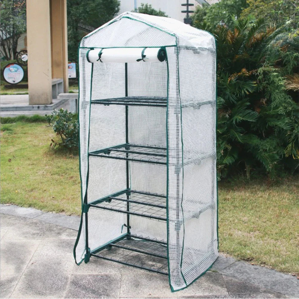 Mini Portable Greenhouse Cover with Frame, Outdoor, Balcony, Temperature Retaining, Waterproof, Flower, Plants, Gardening