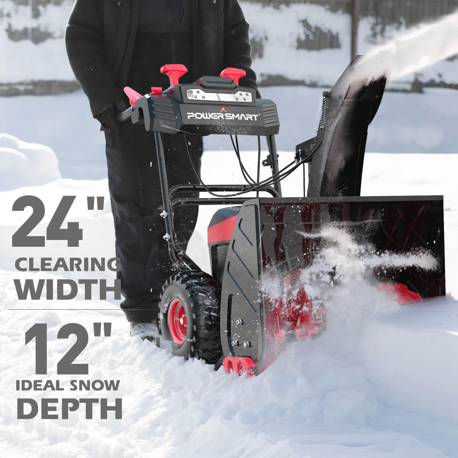 80V 24'' Two Stage Self-propelled Cordless Snow Blower HB2805
