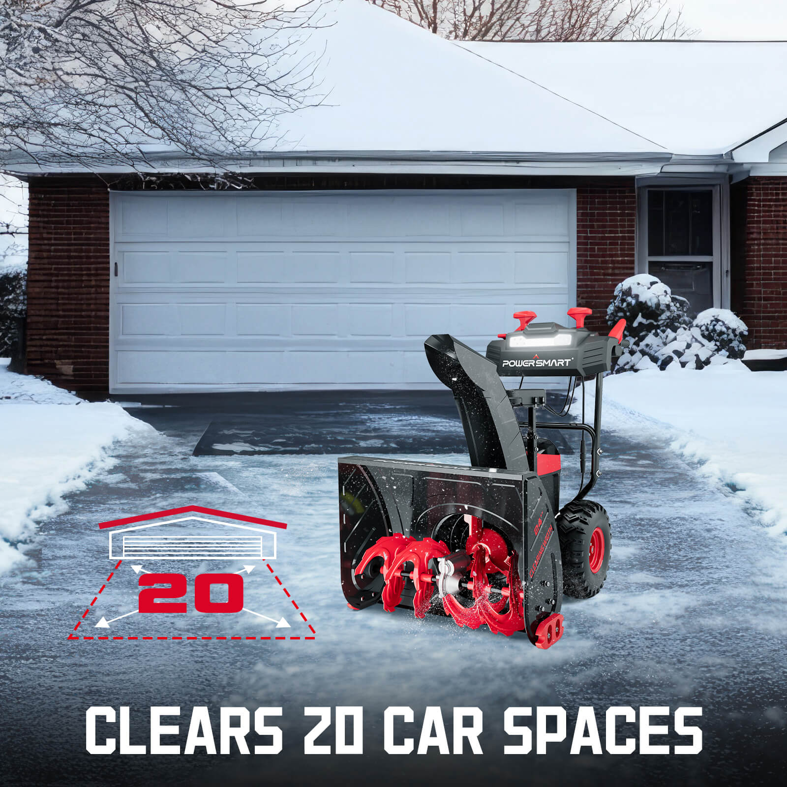 80V 24'' Two Stage Self-propelled Cordless Snow Blower HB2805