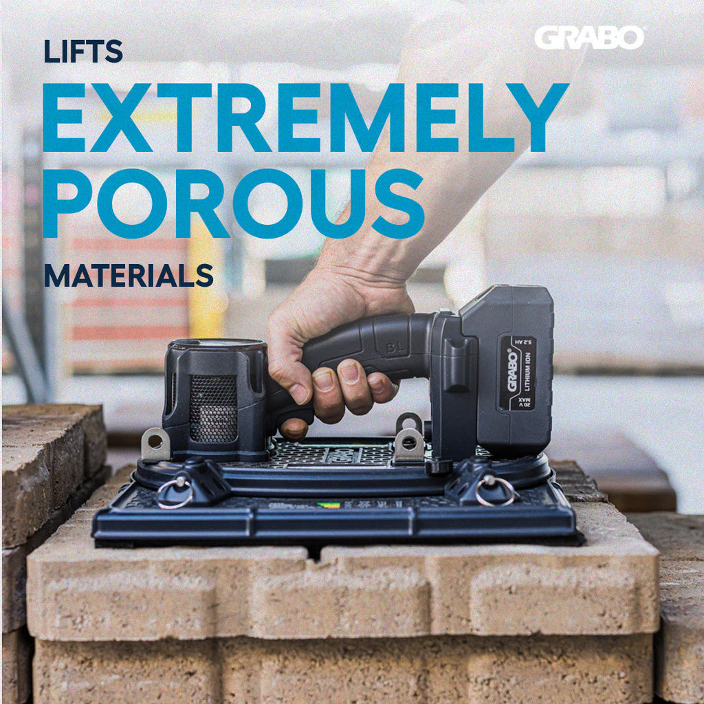 GRABO HighFlow Cordless Suction Gripster for Porous Pavers, 242 lb