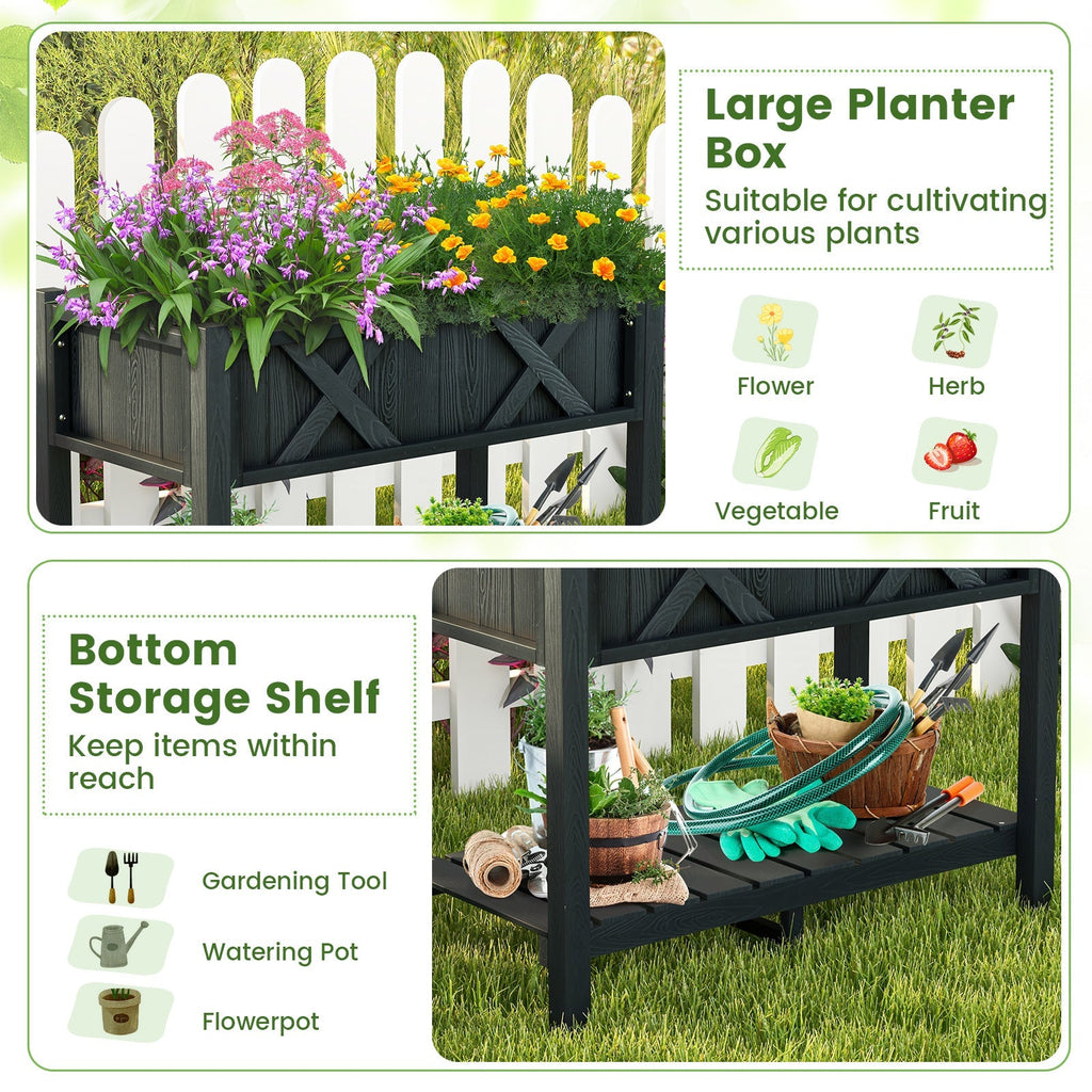 HIPS Raised Garden Bed Poly Wood Elevated Planter Box