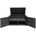 88 Gallon Garden Patio Rattan Storage Container Box-Black - Color: Black