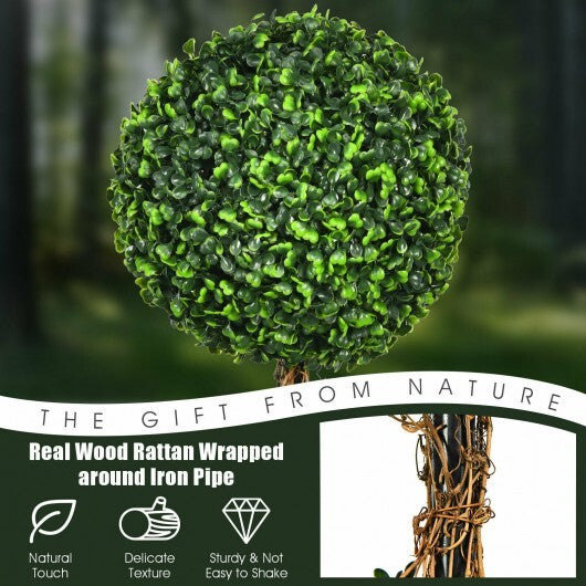 4 Feet Artificial Topiary Triple Ball Tree Plant