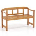 2-Seater Outdoor Acacia Wood Garden Bench with Backrest & Armrests