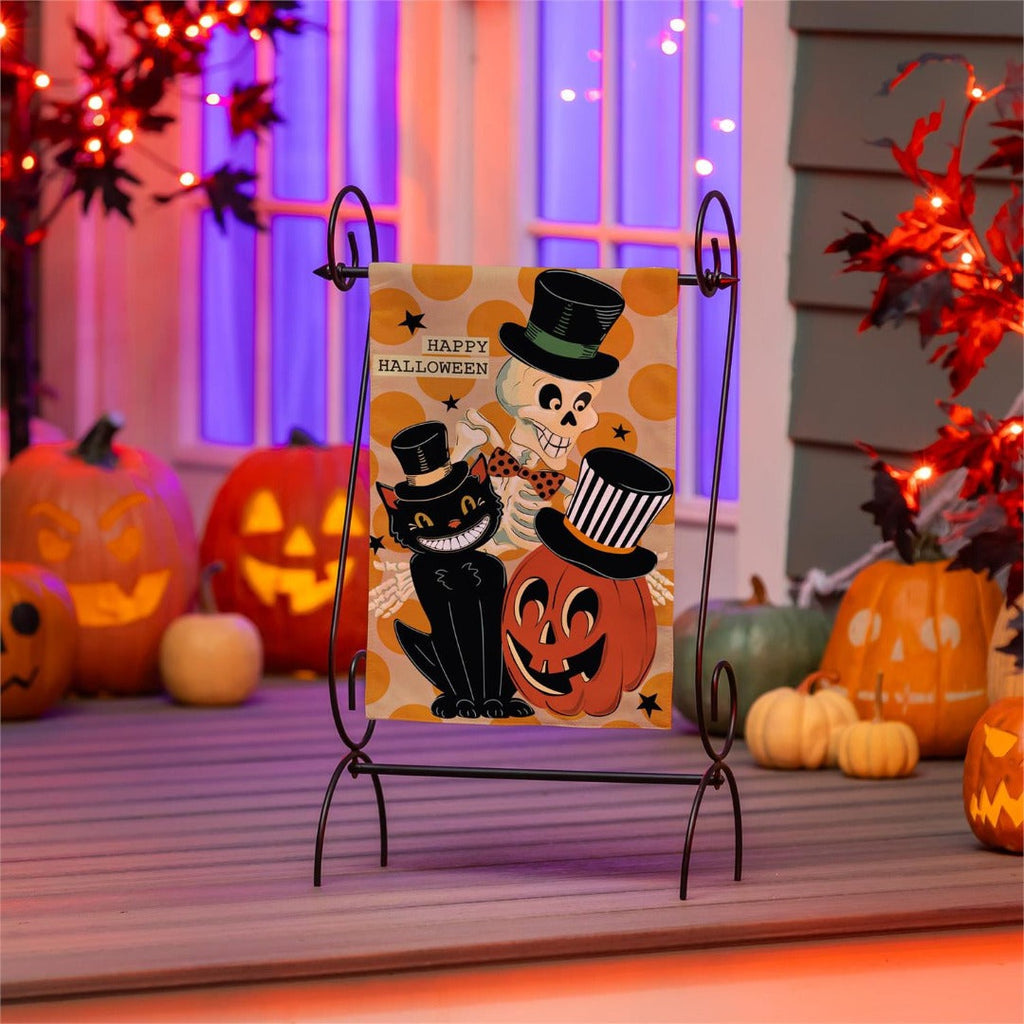 Halloween Trio 2-Sided Burlap Garden Flag