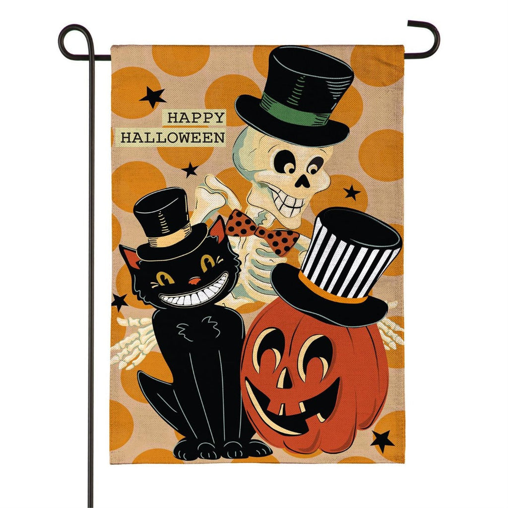 Halloween Trio 2-Sided Burlap Garden Flag