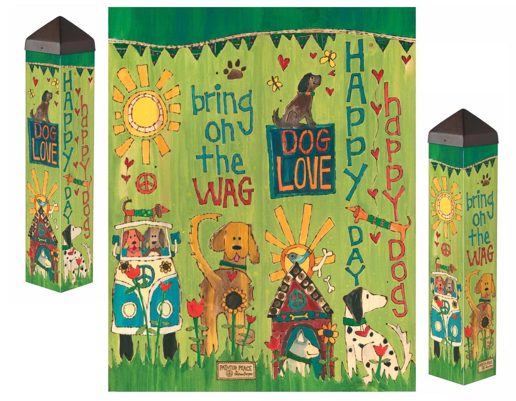 Happy Dog Art Pole 20 Inches Tall Bring On The Wag