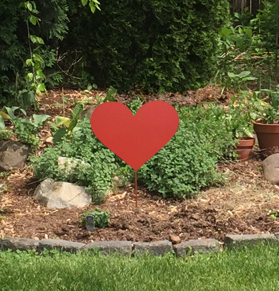 Heart Garden Stake or Metal Heart Wall Decor / Valentine's Day Outdoor Decorations