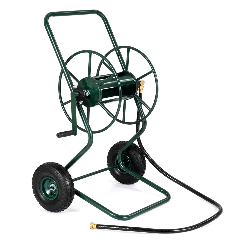 Garden Hose Reel Cart with Pneumatic Tires - 300 FT Capacity