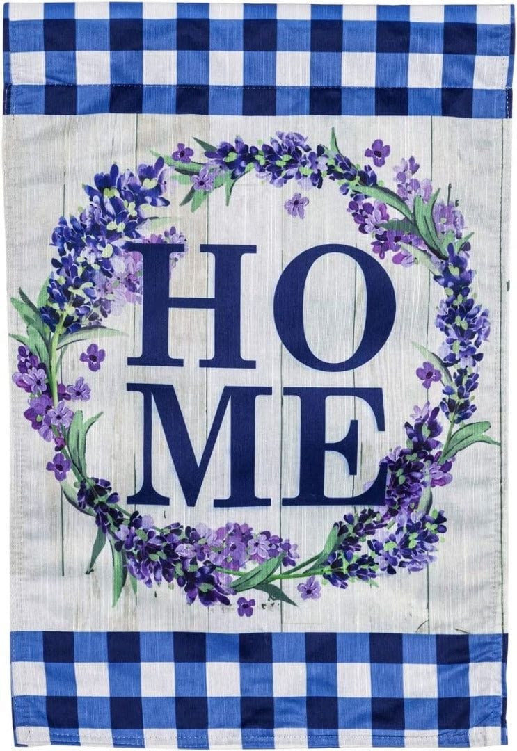 Home Wreath Garden Flag 2 Sided Inspirational