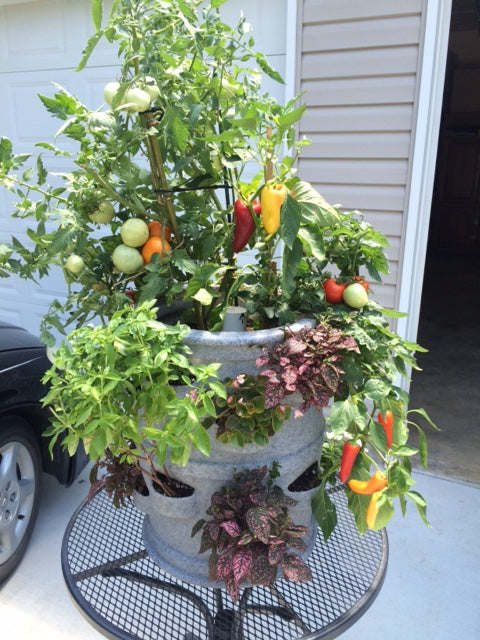 Patio Pocket Planter With Center Watering Tube "Gray Granite”