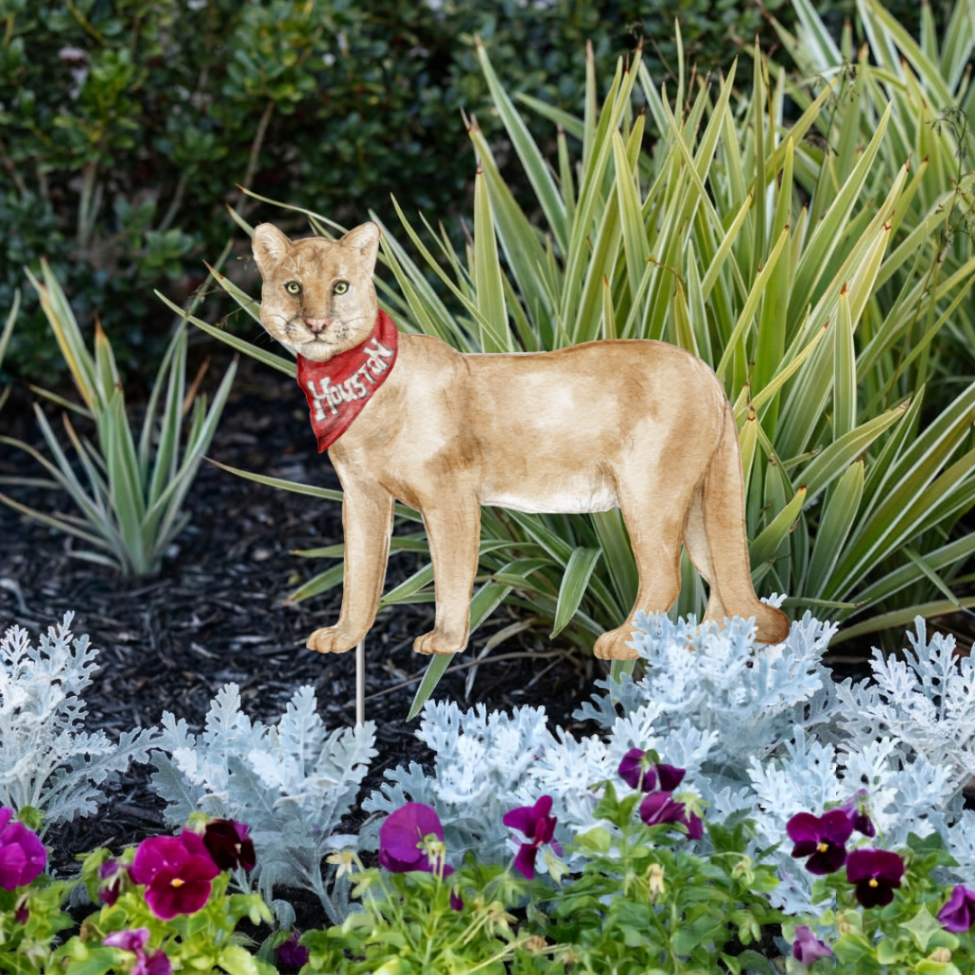 Red and White Cougar Garden Stake
