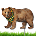 Green & Gold Bear Garden Stake
