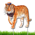 Orange & Blue Tiger Garden Stake