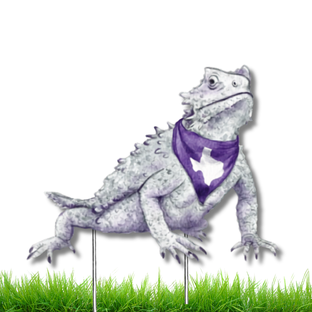 Purple Horned Frog Garden Stake