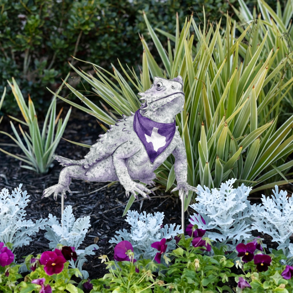 Purple Horned Frog Garden Stake