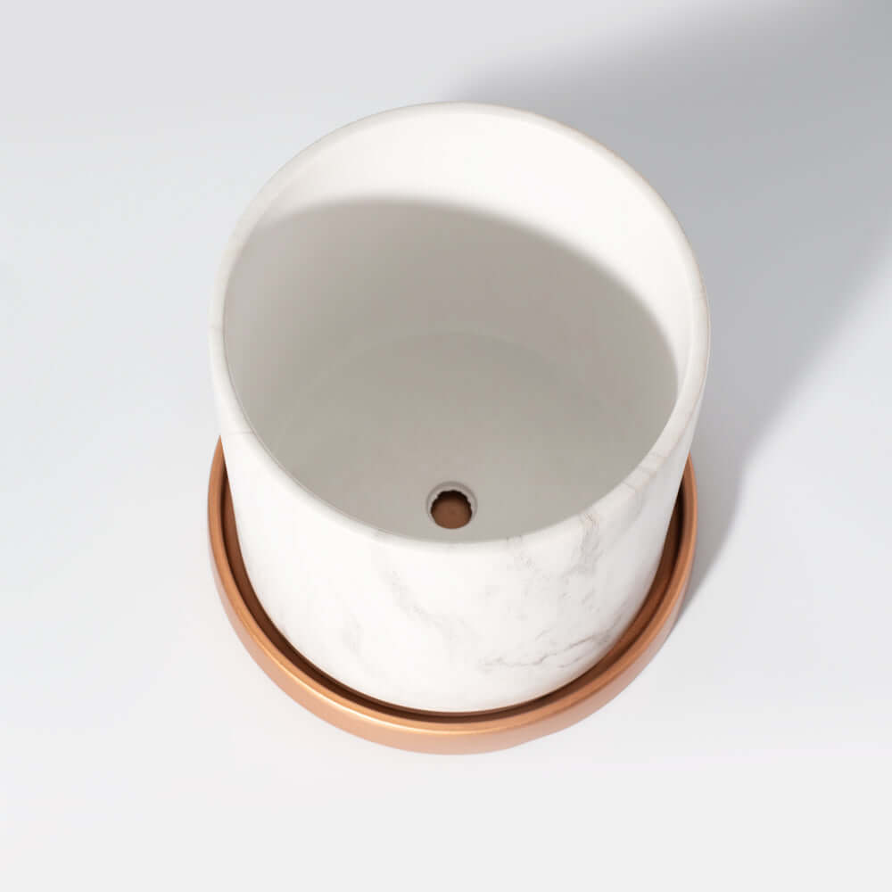 Selene Large Ceramic 6.5" Marble Planter - Empty