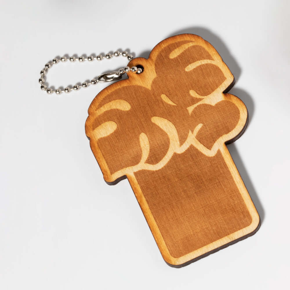 Wooden Plant Key Chain