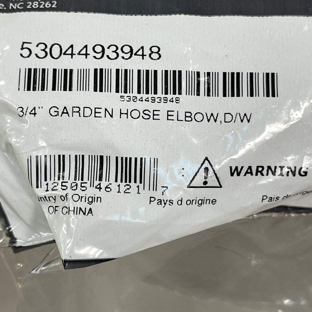 ELECTROLUX Smart Choice 3/4" Garden Hose Elbow Brass 5304493948 (New)