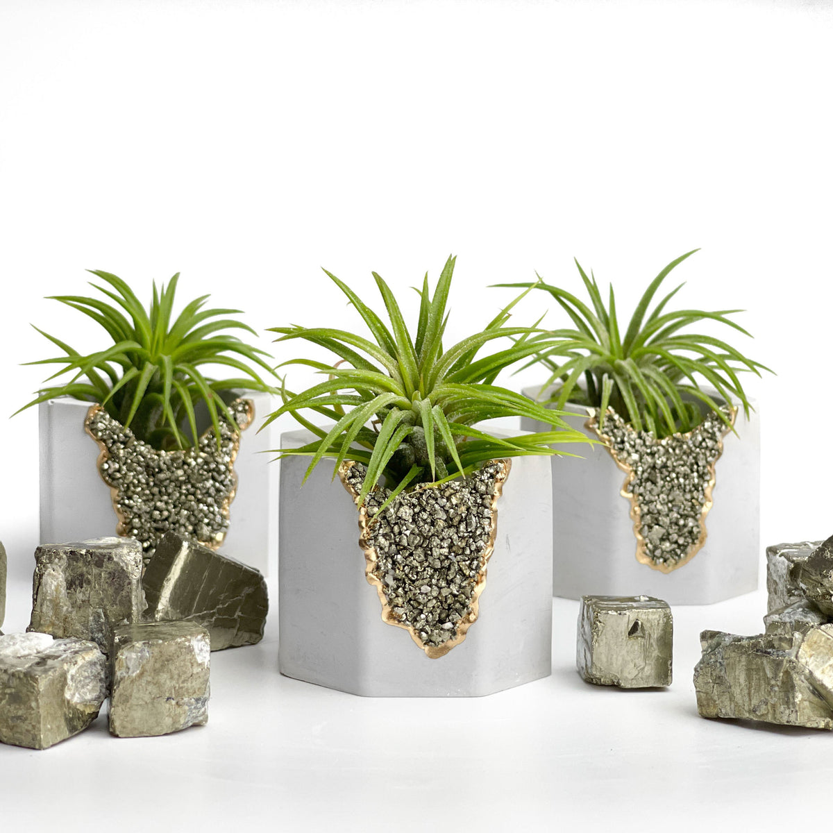 PYRITE GEODE PLANTER