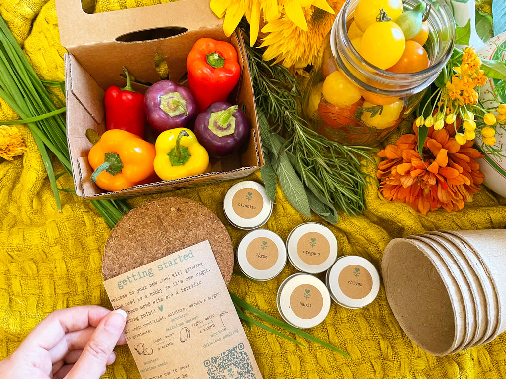 Build Your Own Custom Growing Gift Box with Garden Kit, Plant Kit, Organic Tea & Meditation Card of Your Choice