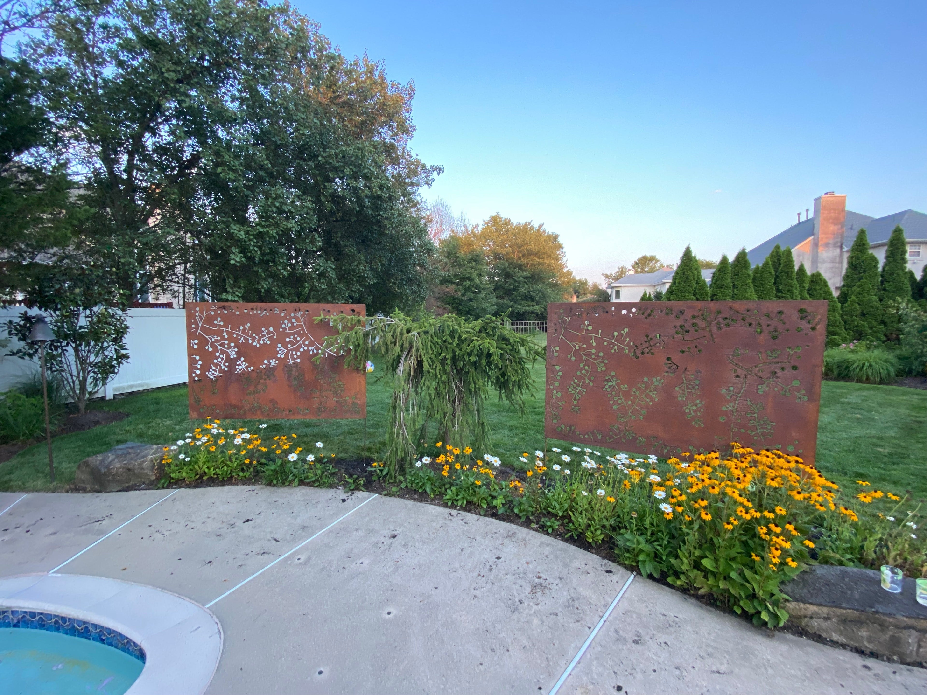 utdoor Metal Privacy Screen Panel (Wattle Twig) – Heavy-Duty Steel for Patio & Fence (60” & 72”)