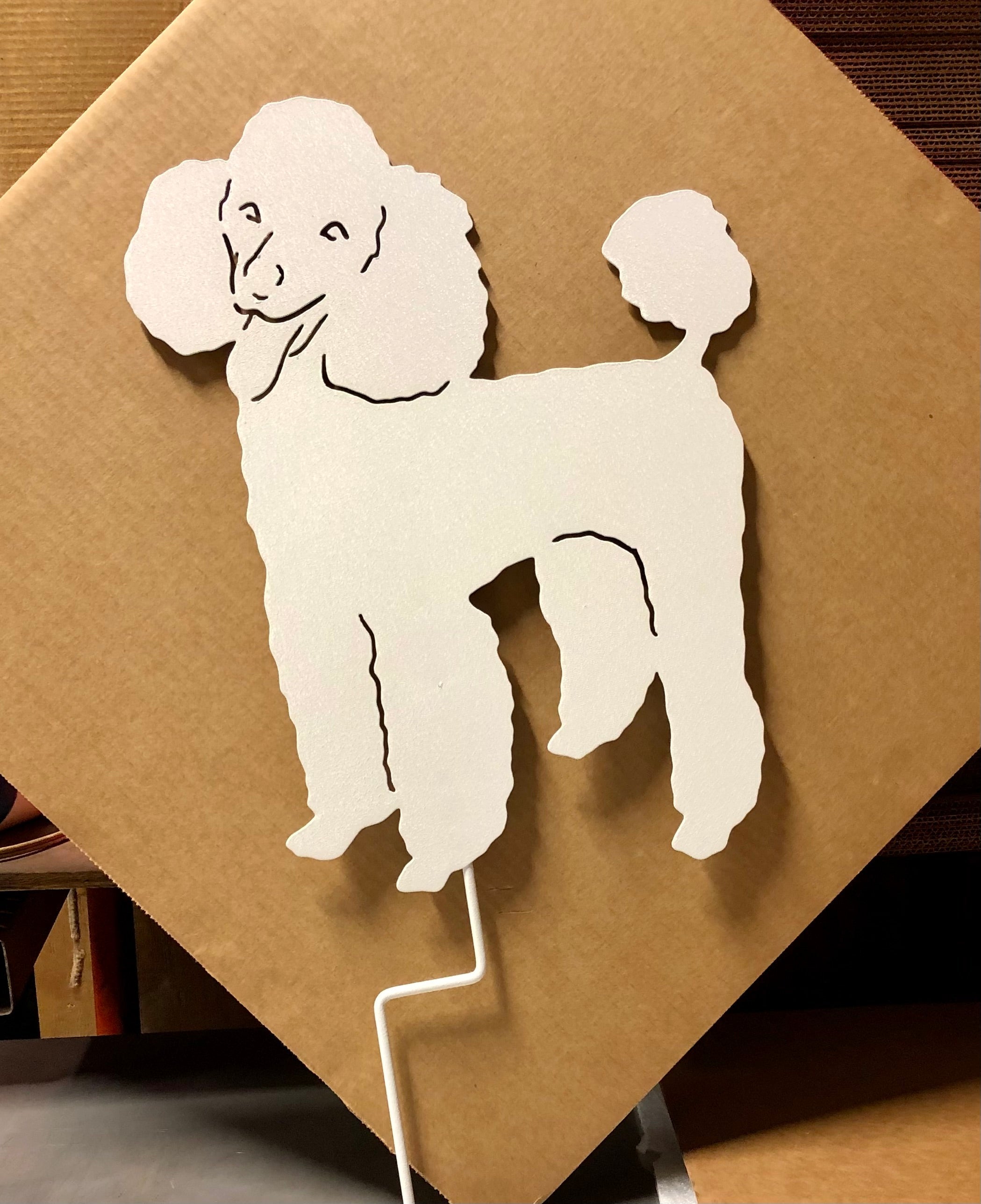 Poodle Garden Stake or Wall Hanging (Style 2)