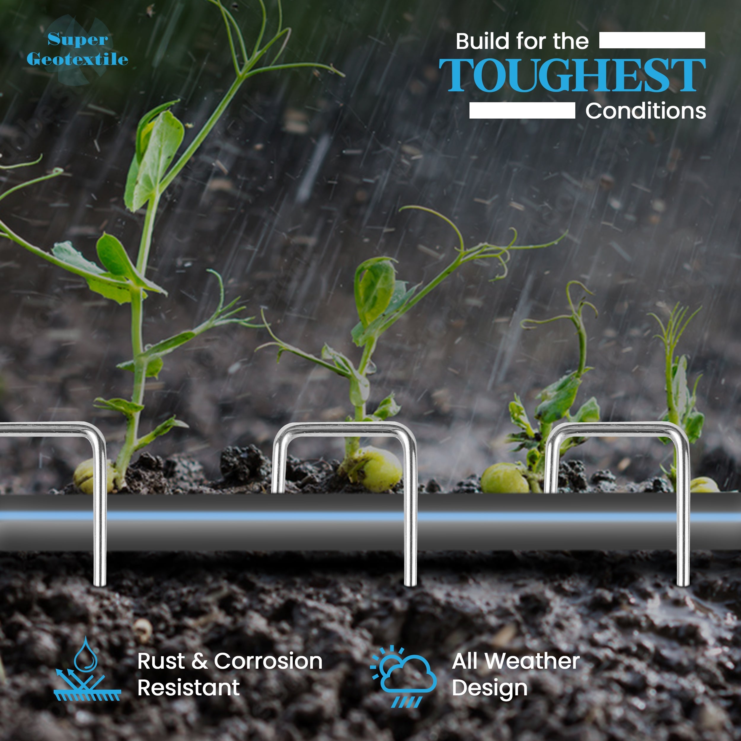 Landscape Staples - Heavy Duty 11 Gauge Galvanized U-Shaped Sod Pins for Weed Barrier and Landscaping