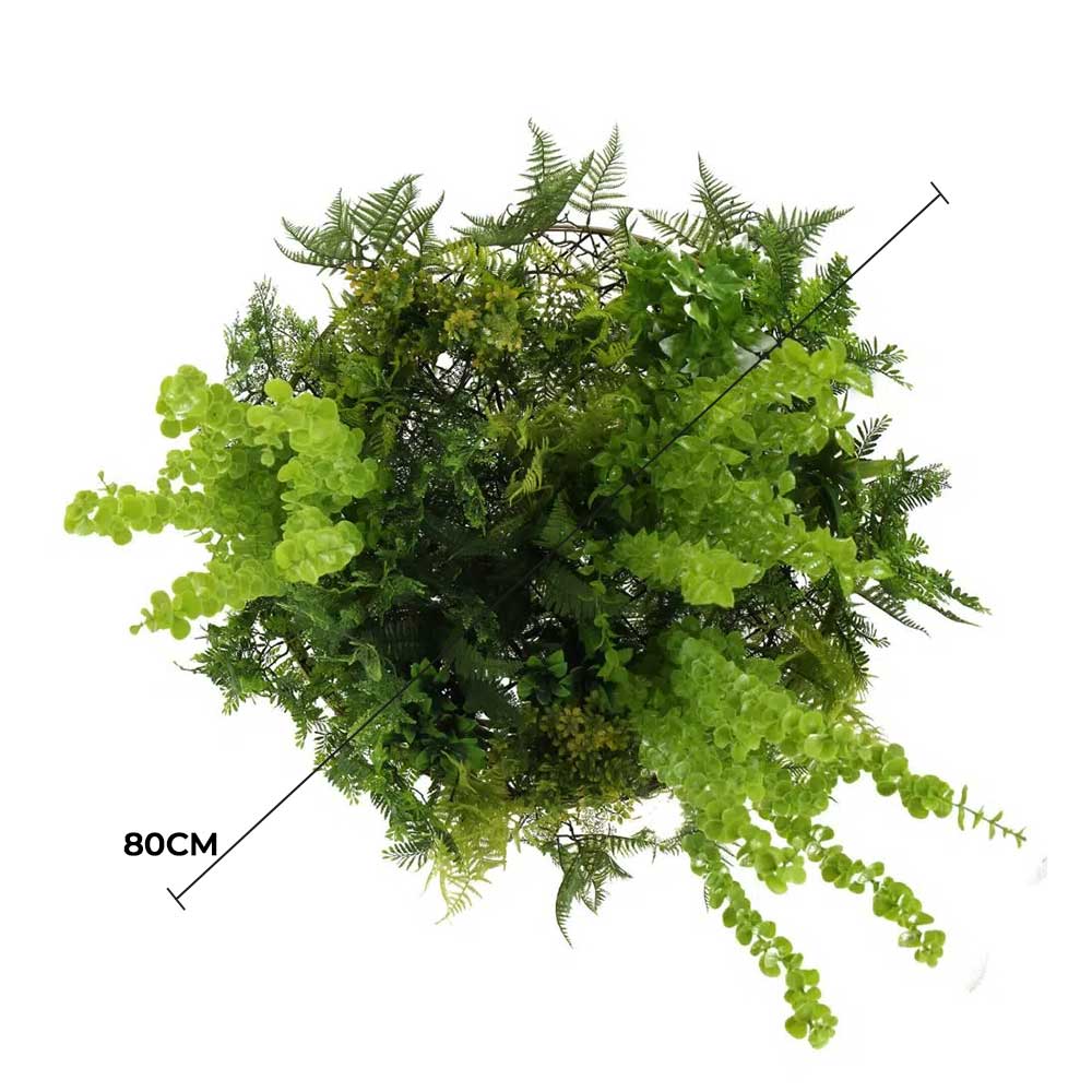 Imitation Gold Artificial Hanging Green Wall Disc Draping Plant Arrangement 32in – Limited Edition – UV Resistant