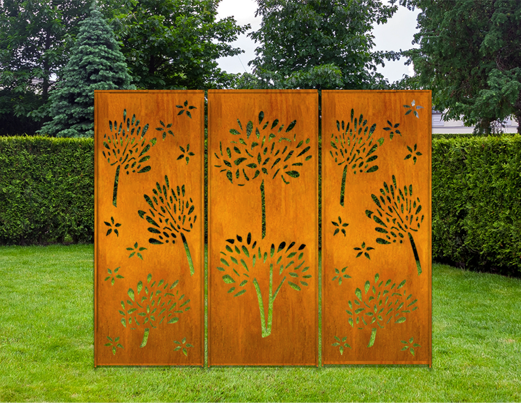 Outdoor Metal Privacy Screen Panels (60” & 72”) | Heavy-Duty Steel for Patio & Fence