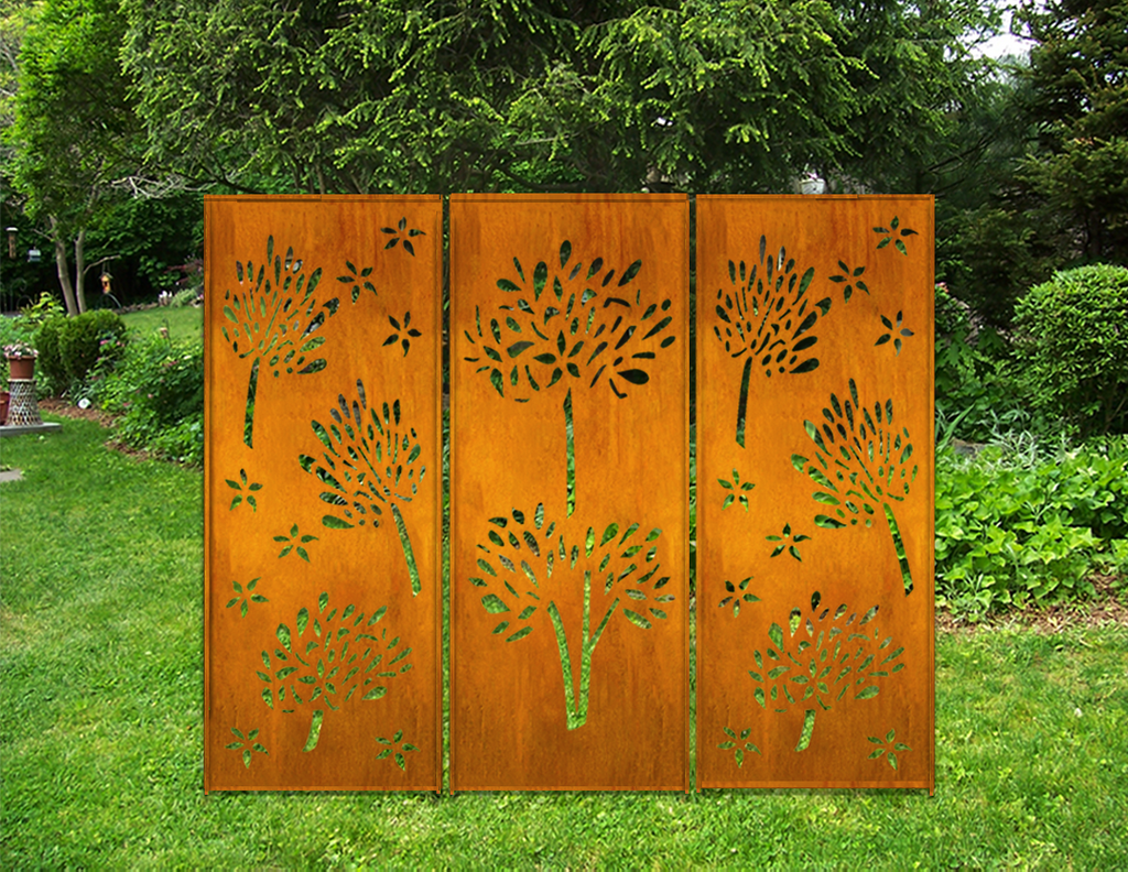Large Outdoor Metal Privacy Screen Panels (60” & 72”) – Heavy-Duty Steel for Patio & Fence