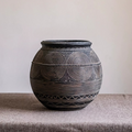 Tribal Carved Cement Planter