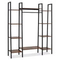 55.5 inch Tall Plant Stand 10-Tier Plant Rack with 16 Colors LED Strip Lights-Rustic Brown
