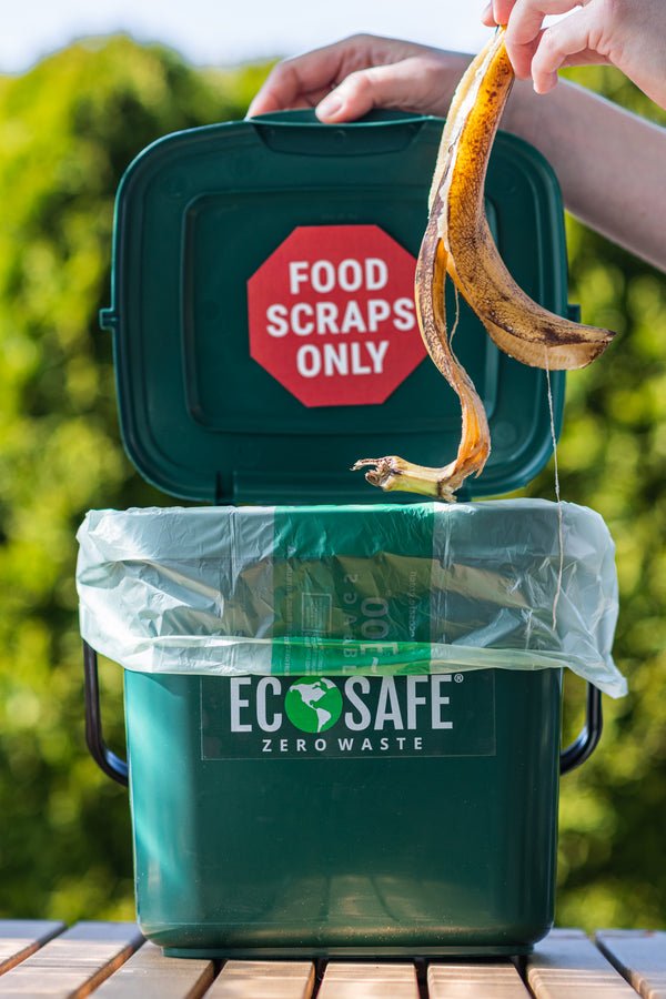 EcoSafe 2.5-Gallon Kitchen Caddy, Eco-Friendly Compost Container, Small Food Waste Bin for Food Scraps and Trash (QTY 1), SKU KCGRN