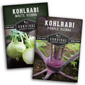 Purple & White Kohlrabi Seed Collection – Cool-Season Biennial Vegetables for Crisp, Mild, Turnip-Like Flavor