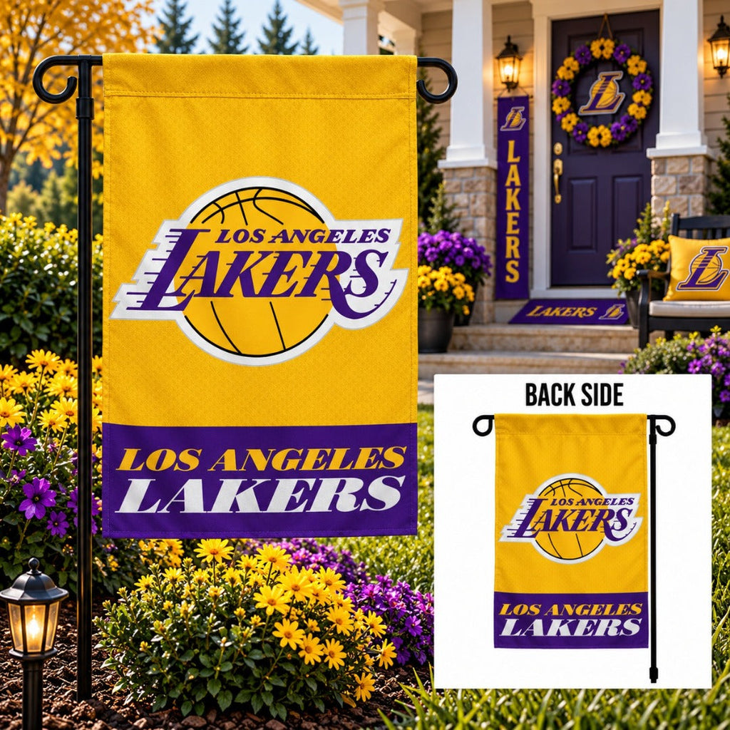 LA Lakers 2 Sided Embroidered Garden Flag