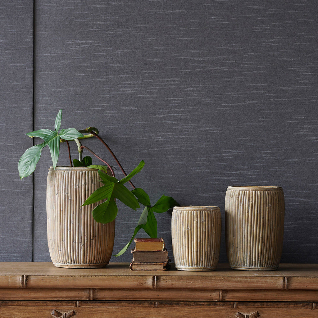 Concrete Faux Rattan Textured Planter | 3 Sizes
