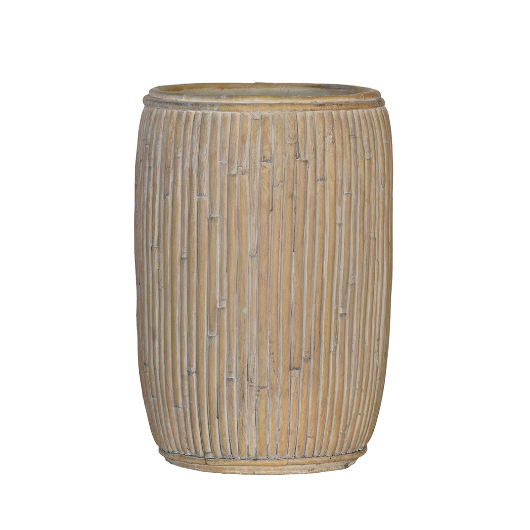 Concrete Faux Rattan Textured Planter | 3 Sizes