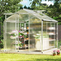 Large Walk-in Greehouse with Rain Gutters and Polycarbonate Panels-8 FT