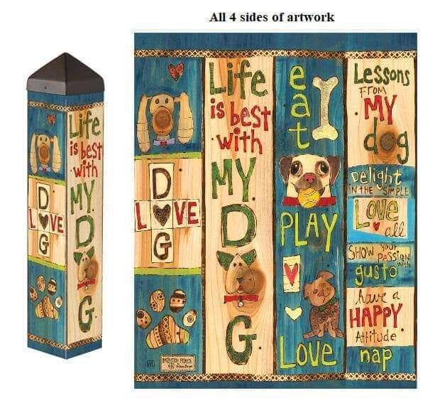 Lessons From My Dog Art Pole 20 Inches Tall Eat Play Love