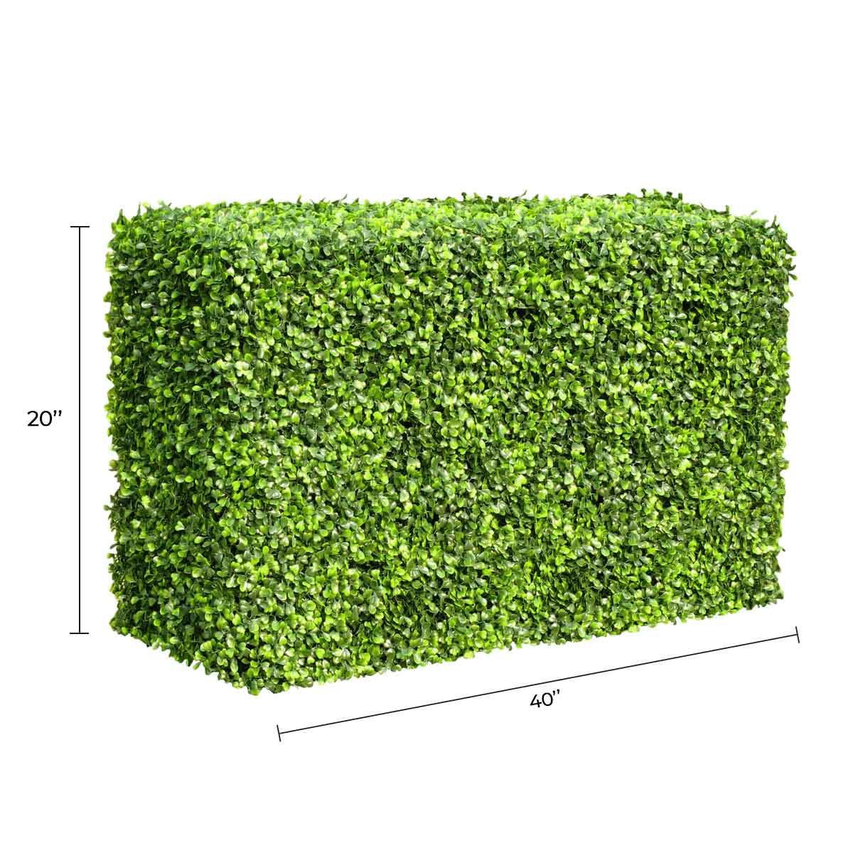 Light Boxwood Artificial Hedge 40×20in – UV Resistant – Commercial Grade