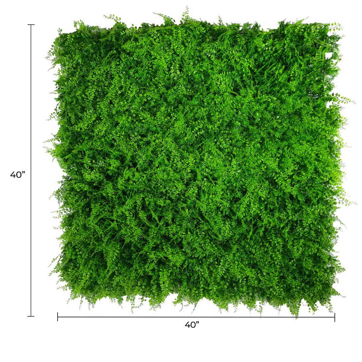 Lush Fern Artificial Vertical Garden Green Wall Panel 40×40in 11 SQ FT – UV Resistant – Commercial Grade