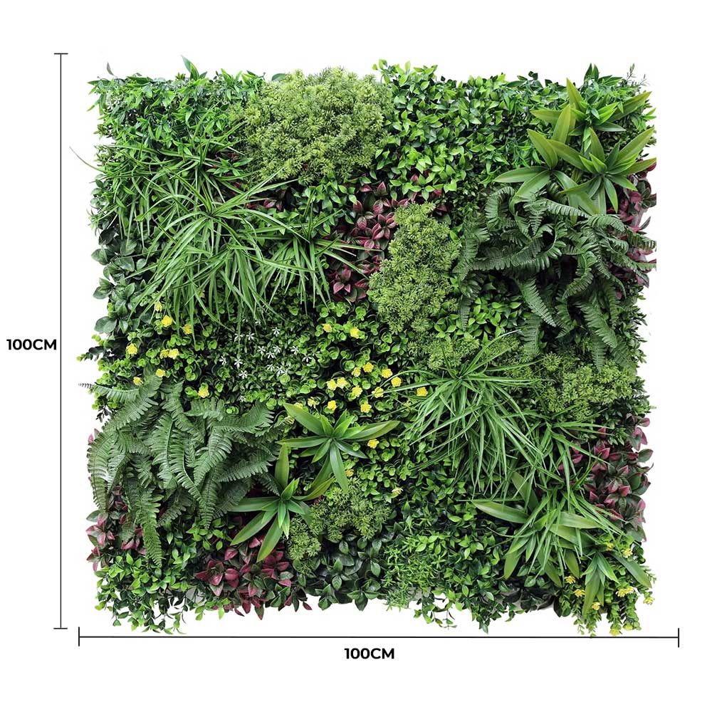 Country Fern Artificial Vertical Garden Green Wall Panel 40×40in 11 SQ FT – UV Resistant – Commercial Grade