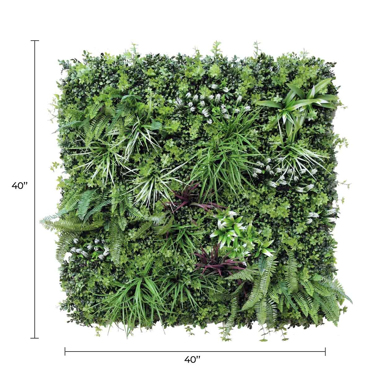 Tropical Vista Artificial Vertical Garden Green Wall Panel 40×40in 11 SQ FT – UV Resistant – Commercial Grade