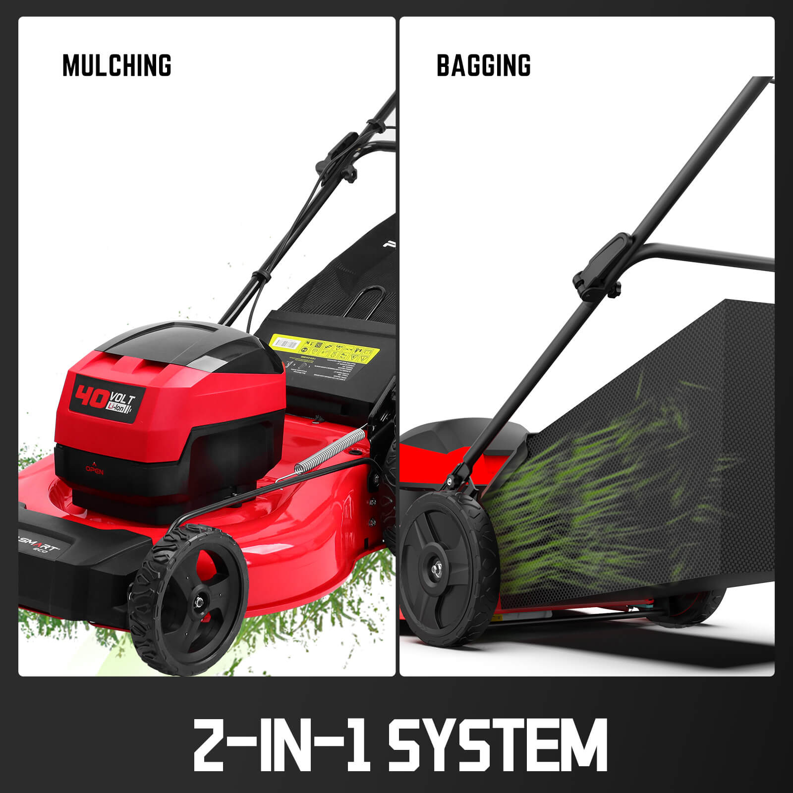 40V 21" Cordless Push Lawn Mower w/ Two 40V Batteries MB2400B