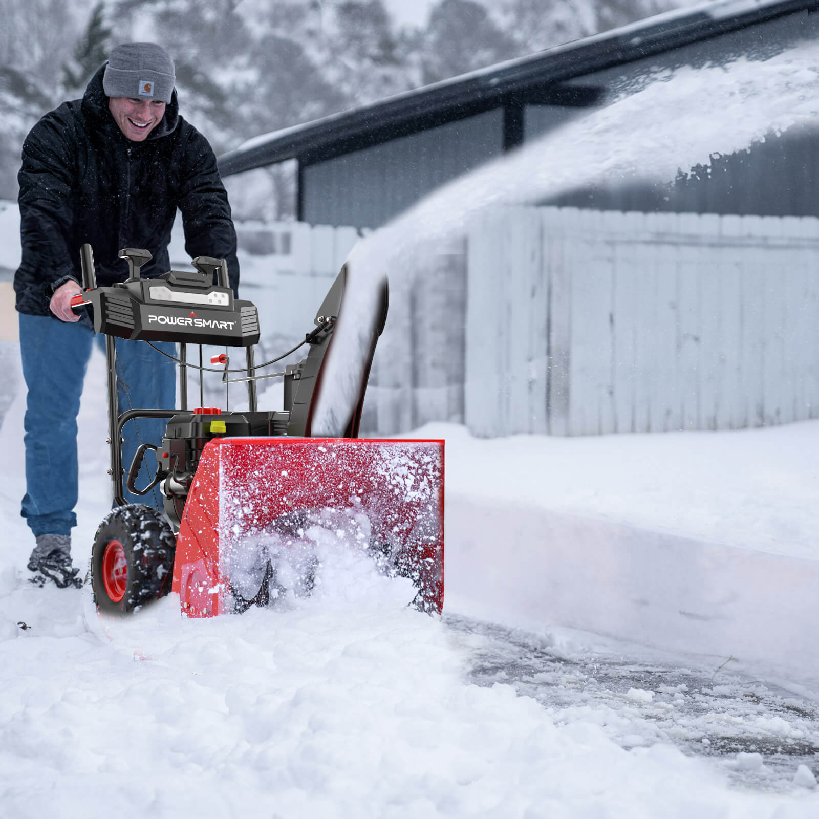 26'' 252cc Two Stage Self-Propelled Gas Snow Blower w/ Electric Start MB7109B
