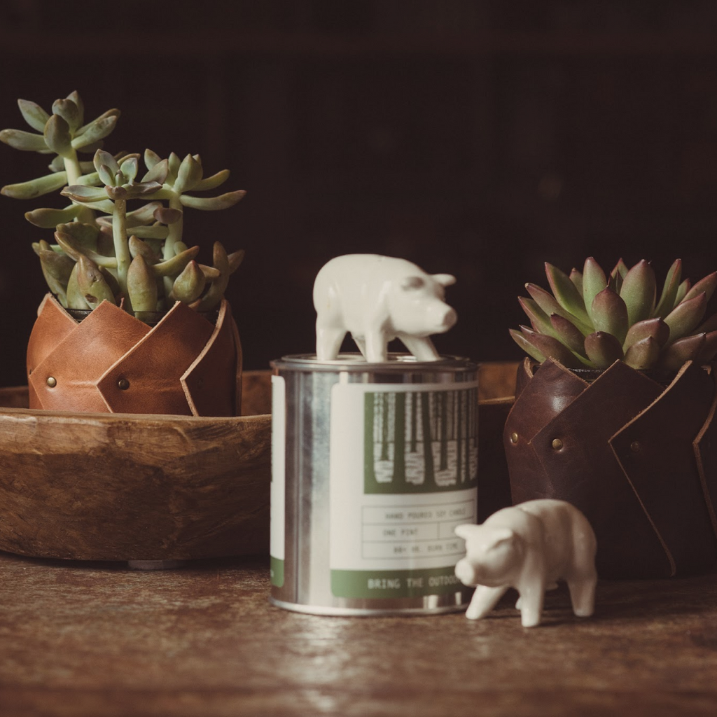 Morgan Leather Planter