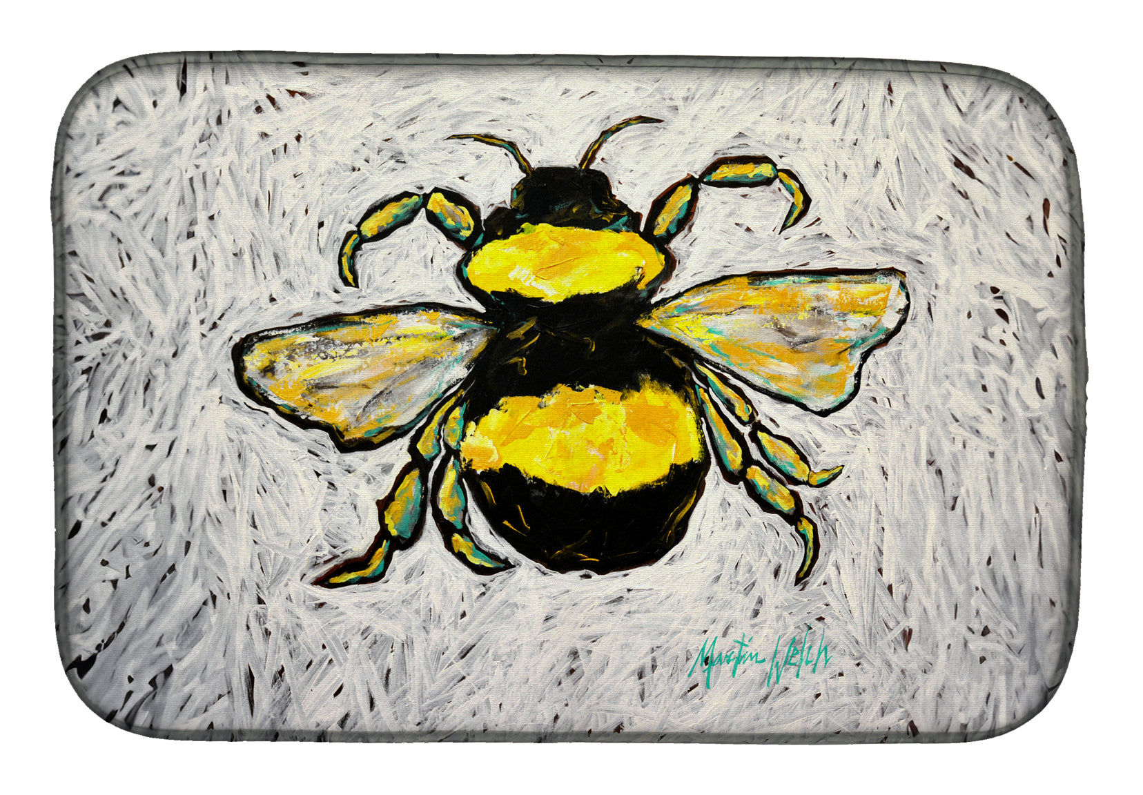 Buzzbee Bumblebee Dish Drying Mat – Absorbent, Artistic Kitchen Essentials
