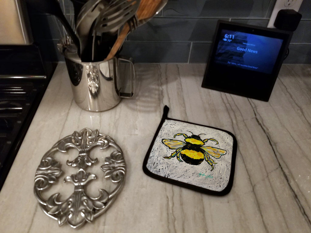 Buzzbee Bumblebee Pot Holders - Set of 2 Decorative Kitchen Helpers | Made in the USA